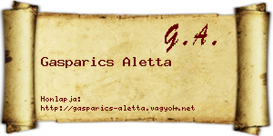 Gasparics Aletta névjegykártya